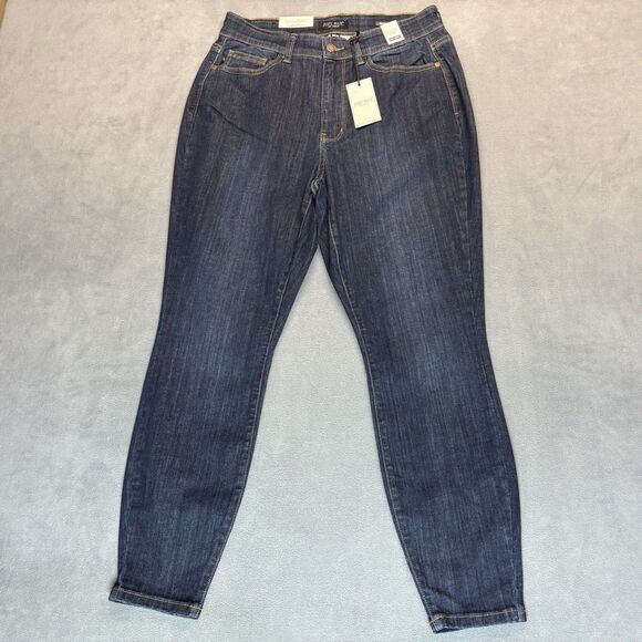 NEW Judy Blue Jeans Size 14W High Waist Skinny Fit Back Yoke Seam Stretch Blue - Picture 1 of 12